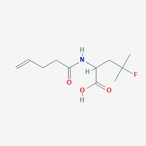Chemical structure of 4-Fluoro-4-methyl-2-(pent-4-enamido)pentanoic acid