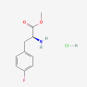 Chemical structure of 4-Fluoro-L-phenylalanine methyl ester, HCl