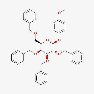 Chemical structure of 4-Methoxyphenyl 2,3,4,6-Tetra-O-benzyl-β-D-galactopyranoside