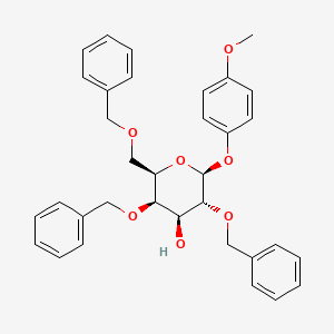 Chemical structure of 4-Methoxyphenyl 2,4,6-tri-o-benzyl-beta-D-galactopyranoside