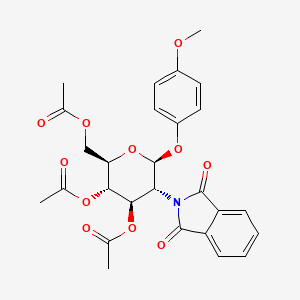 Chemical structure of 4-Methoxyphenyl 3,4,6-Tri-O-acetyl-2-deoxy-2-phthalimido-β-D-glucopyranoside