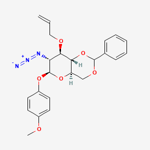 Chemical structure of 4-Methoxyphenyl 3-O-Allyl-2-azido-4,6-O-benzylidene-2-deoxy-β-D-glucopyranoside
