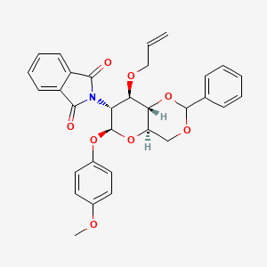 Chemical structure of 4-Methoxyphenyl 3-O-Allyl-4,6-O-benzylidene-2-deoxy-2-phthalimido-β-D-glucopyranoside