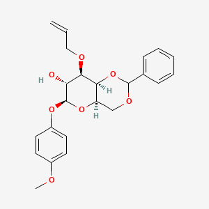 Chemical structure of 4-Methoxyphenyl 3-O-Allyl-4,6-O-benzylidene-β-D-galactopyranoside