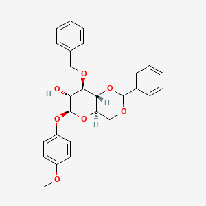 Chemical structure of 4-Methoxyphenyl 3-O-Benzyl-4,6-O-benzylidene-β-D-glucopyranoside