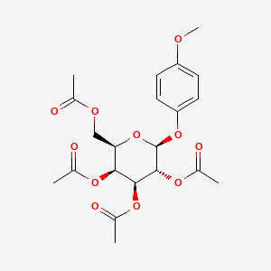 Chemical structure of 4-Methoxyphenyl β-D-galactopyranoside 2,3,4,6-tetraacetate