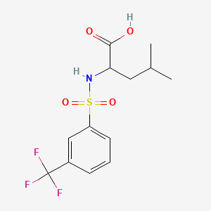 Chemical structure of 4-Methyl-2-(3-(trifluoromethyl)phenylsulfonamido)pentanoic acid