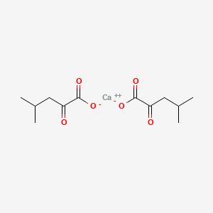 Chemical structure of 4-Methyl-2-oxopentanoic acid (hemicalcium)