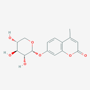 Chemical structure of 4-Methylumbelliferyl alpha-d-xylopyranoside