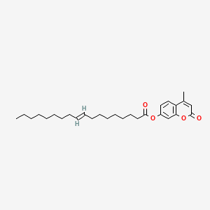 Chemical structure of 4-methylumbelliferyl elaidate
