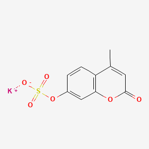 Chemical structure of 4-Methylumbelliferyl sulfate potassium salt
