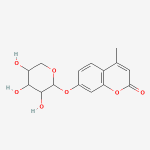 Chemical structure of 4-Methylumbelliferyl α-L-arabinopyranoside