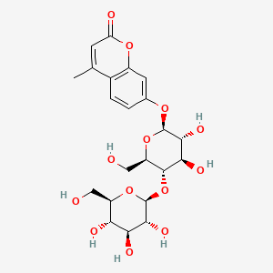 Chemical structure of 4-Methylumbelliferyl β-D-cellobioside