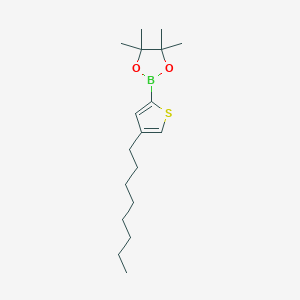 Chemical structure of 4-n-Octyl-2-(4,4,5,5-tetramethyl-1,3,2-dioxaborolan-2-yl)-thiophene