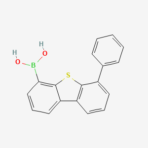 Chemical structure of 4-Phenyldibenzothiophene-6-boronic acid
