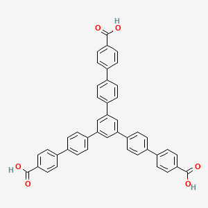 Chemical structure of 5''-(4'-Carboxy[1,1'-biphenyl]-4-yl)[1,1':4',1'':3'',1''':4''',1''''-quinquephenyl]-4,4''''-dicarboxylic acid