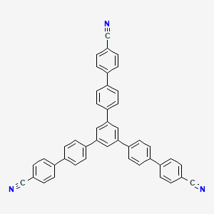 Chemical structure of 5''-(4'-Cyano-[1,1'-biphenyl]-4-yl)-[1,1':4',1'':3'',1''':4''',1''''-quinquephenyl]-4,4''''-dicarbonitrile