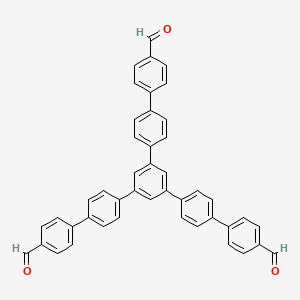 Chemical structure of 5''-(4'-Formyl-[1,1'-biphenyl]-4-yl)-[1,1':4',1'':3'',1''':4''',1''''-quinquephenyl]-4,4''''-dicarbaldehyde