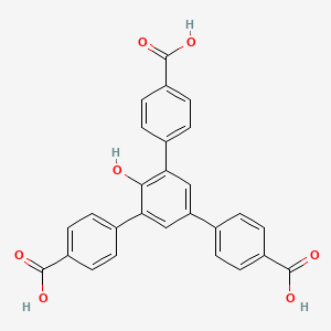 Chemical structure of 5'-(4-Carboxyphenyl)-2'-hydroxy-[1,1':3',1''-terphenyl]-4,4''-dicarboxylic acid