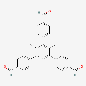 Chemical structure of 5'-(4-Formylphenyl)-2',4',6'-trimethyl-[1,1':3',1''-terphenyl]-4,4''-dicarbaldehyde