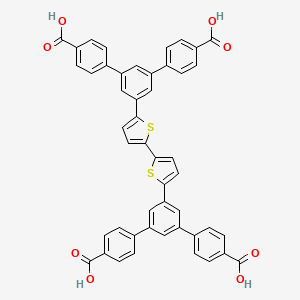 Chemical structure of 5',5''''-([2,2'-Bithiophene]-5,5'-diyl)bis(([1,1':3',1''-terphenyl]-4,4''-dicarboxylic acid))