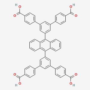 Chemical structure of 5',5''''-(Anthracene-9,10-diyl)bis(([1,1':3',1''-terphenyl]-4,4''-dicarboxylic acid))
