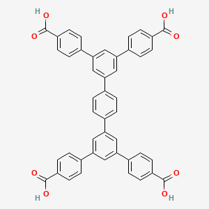 Chemical structure of 5',5'''-Bis(4-carboxyphenyl)[1,1':3',1'':4'',1''':3''',1''''-quinquephenyl]-4,4''''-dicarboxylic acid