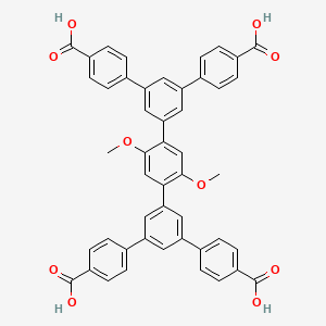 Chemical structure of 5',5'''-Bis(4-carboxyphenyl)-2'',5''-dimethoxy-[1,1':3',1'':4'',1''':3''',1''''-quinquephenyl]-4,4''''-dicarboxylic acid