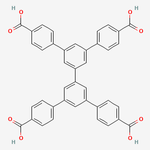 Chemical structure of 5',5''-Bis(4-carboxyphenyl)-[1,1':3',1'':3'',1'''-quaterphenyl]-4,4'''-dicarboxylic acid