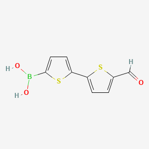 Chemical structure of 5'-Formyl-2,2'-bithiophene-5-boronic Acid