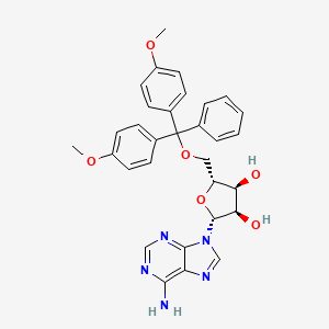 Chemical structure of 5'-O-[Bis(4-methoxyphenyl)phenylmethyl]-adenosine