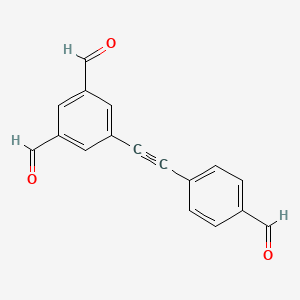 Chemical structure of 5-((4-Formylphenyl)ethynyl)isophthalaldehyde