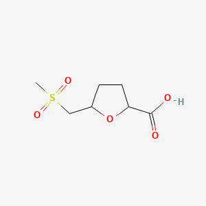 Chemical structure of 5-(Methanesulfonylmethyl)oxolane-2-carboxylic acid