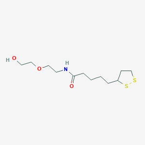 Chemical structure of 5-(1,2-Dithiolan-3-yl)-N-(2-(2-hydroxyethoxy)ethyl)pentanamide