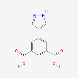 Chemical structure of 5-(1H-Pyrazol-4-yl)isophthalic acid