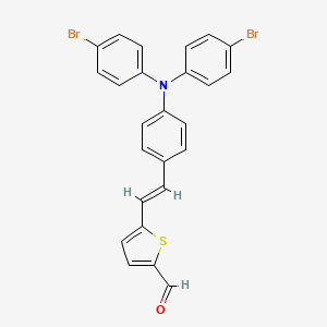Chemical structure of 5-(4-(Bis(4-bromophenyl)amino)styryl)thiophene-2-carbaldehyde