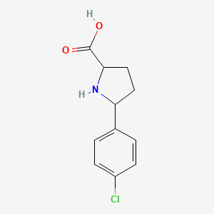 Chemical structure of 5-(4-Chlorophenyl)pyrrolidine-2-carboxylic acid