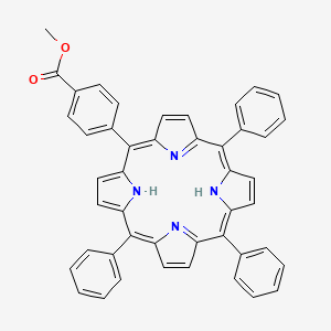 Chemical structure of 5-(4-Methoxycarbonylphenyl)-10,15,20-triphenylporphyrin