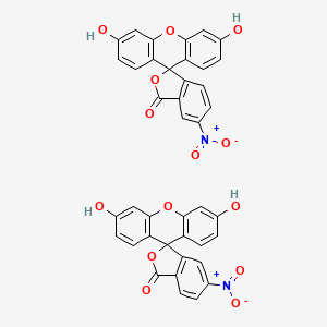 Chemical structure of 5(6)-Nitrofluorescein