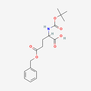 Chemical structure of 5-(Benzyloxy)-2-((tert-butoxycarbonyl)amino)-5-oxopentanoic acid
