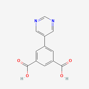 Chemical structure of 5-(Pyrimidin-5-yl)isophthalic acid