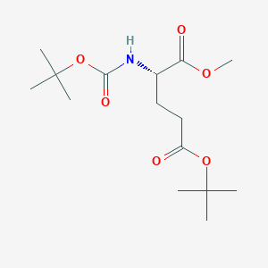 Chemical structure of 5-(tert-Butyl)1-methyl(tert-Butoxycarbonyl)-l-glutamate