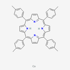 Chemical structure of 5,?10,?15,?20-?Tetra(4-?methylphenyl)?-?21H,?23H-?porphine cobalt