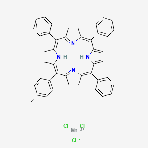 Chemical structure of 5,?10,?15,?20-?Tetra(4-?methylphenyl)?-?21H,?23H-?porphine manganese(III) chloride