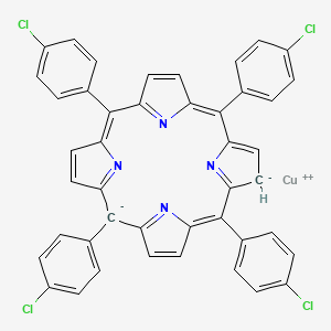 Chemical structure of 5,?10,?15,?20-?Tetrakis(4-?chlorophenyl)?porphyrin copper(II)