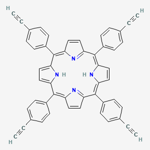 Chemical structure of 5,10,15,20-Tetra(4-ethynylphenyl)porphyrin