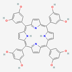 Chemical structure of 5,10,15,20-Tetrakis(3,5-dihydroxyphenyl)porphyrin
