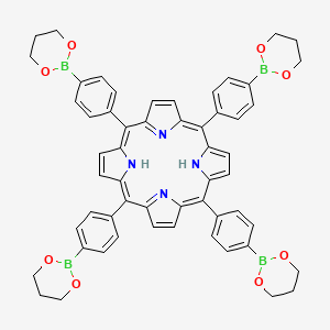 Chemical structure of 5,10,15,20-Tetrakis(4-(1,3,2-dioxaborinan-2-yl)phenyl)porphyrin