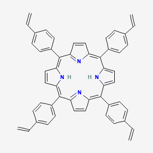Chemical structure of 5,10,15,20-Tetrakis(4-ethenylphenyl)-21H,23H-porphine