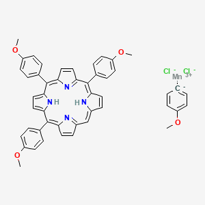 Chemical structure of 5,10,15,20-Tetrakis(4-methoxyphenyl)-21H,23H-porphinemanganese(III) chloride